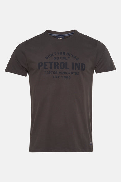 Grijs T-shirt met korte mouwen van Petrol Industries, met print op de borst.