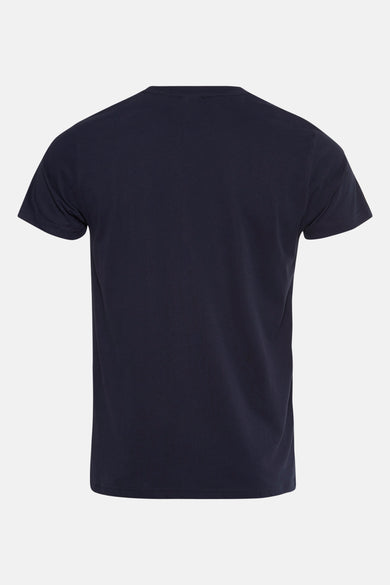 Blauw T-shirt met korte mouwen van Petrol Industries®, effen stof en korte mouwen.