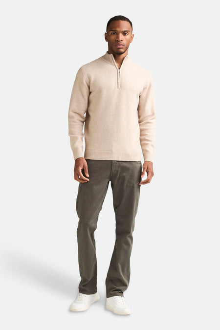 Pull col V - beige
