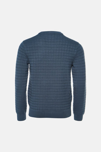 Pull col O - bleu