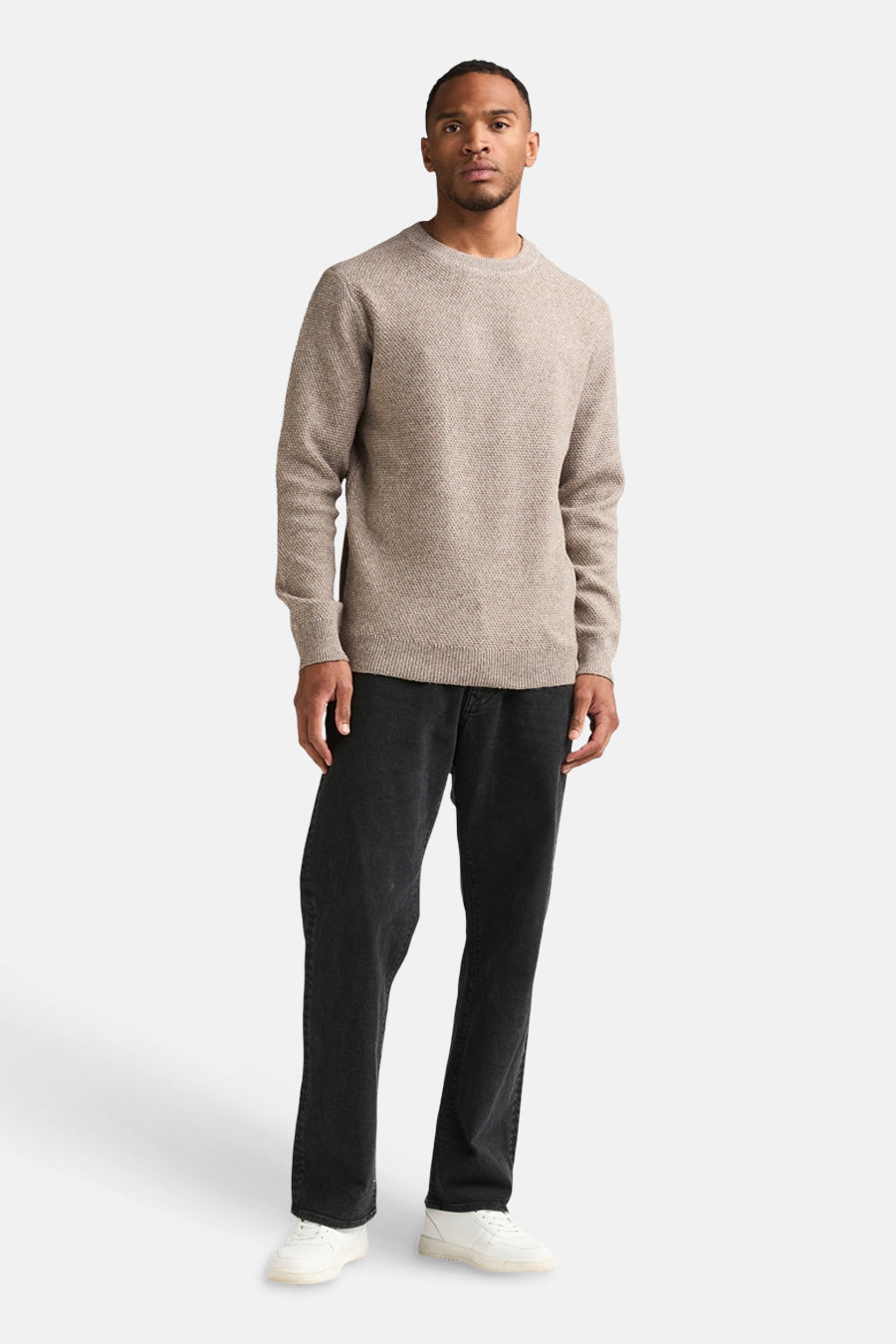 Pull col O - beige