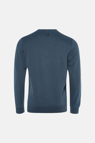 Sweat col O - bleu