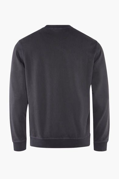 Grijze sweater van Guess, achterkant, met lange mouwen en ronde hals.