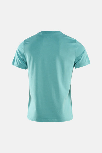 T-shirt vert à manches courtes de Guess, couleur unie et un simple col rond.