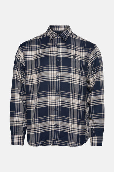 Blauw overhemd met lange mouwen van Guess®, met een ruitpatroon en knoopsluiting.