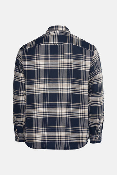 Blauw overhemd met lange mouwen van Guess®, met een ruitpatroon.
