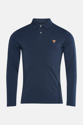 Polo met lange mouwen - blauw