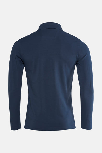 Polo bleu à longues manches de Guess, dos inclus.