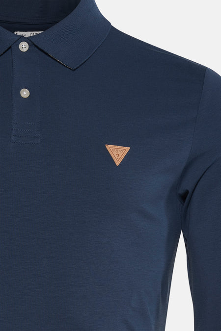 Polo met lange mouwen - blauw