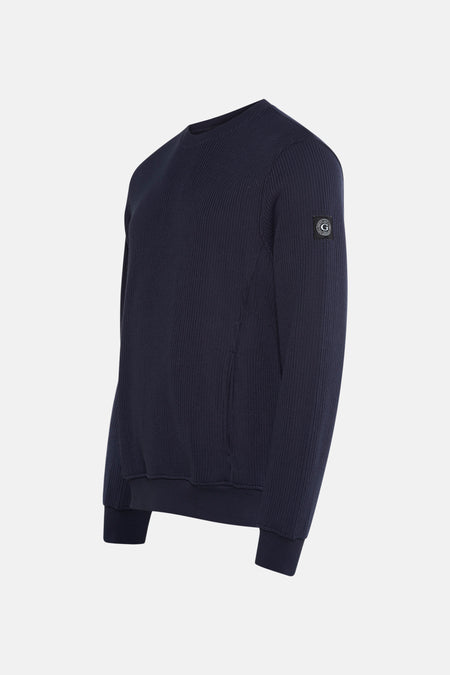 Pull met ronde hals - blauw