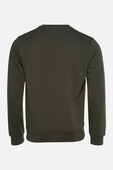 Groene sweater van Guess met lange mouwen, effen design en ronde hals.