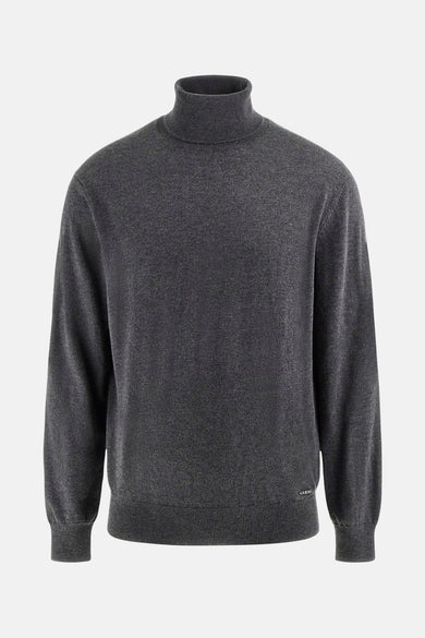 Sweat-shirt gris avec col montant de Guess, design simple.