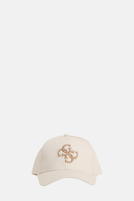 Beige pet van Guess® met geborduurd logo op de voorkant.