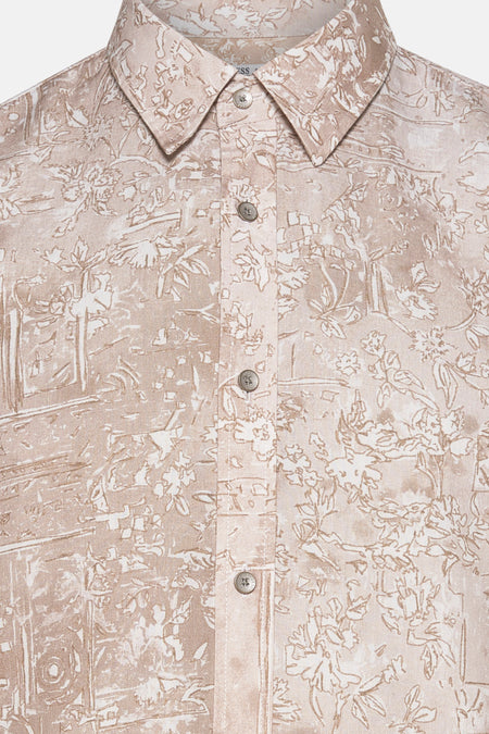 Chemise à manches longues - beige