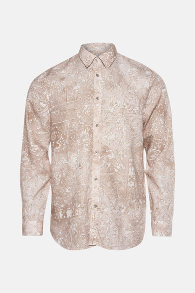 Chemise à manches longues - beige