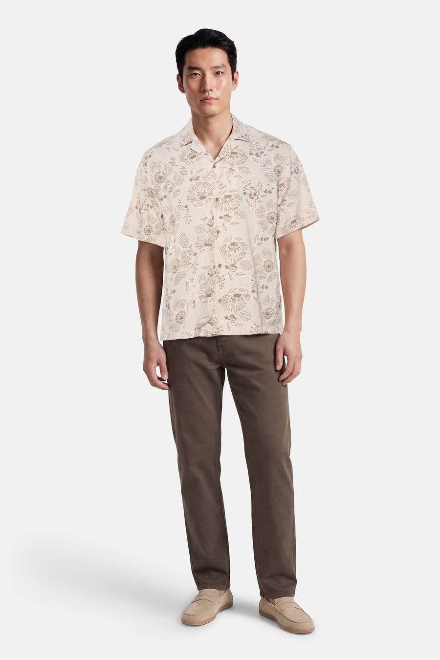 Hemd met korte mouwen - beige