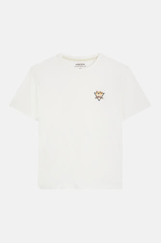 Wit T-shirt met korte mouwen van Guess, met logo-opdruk op de borst.