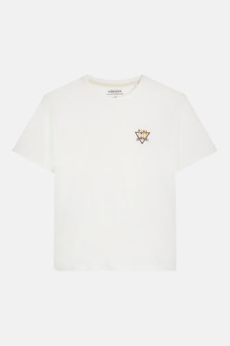 Wit T-shirt met korte mouwen van Guess, met klein logo op de borst.