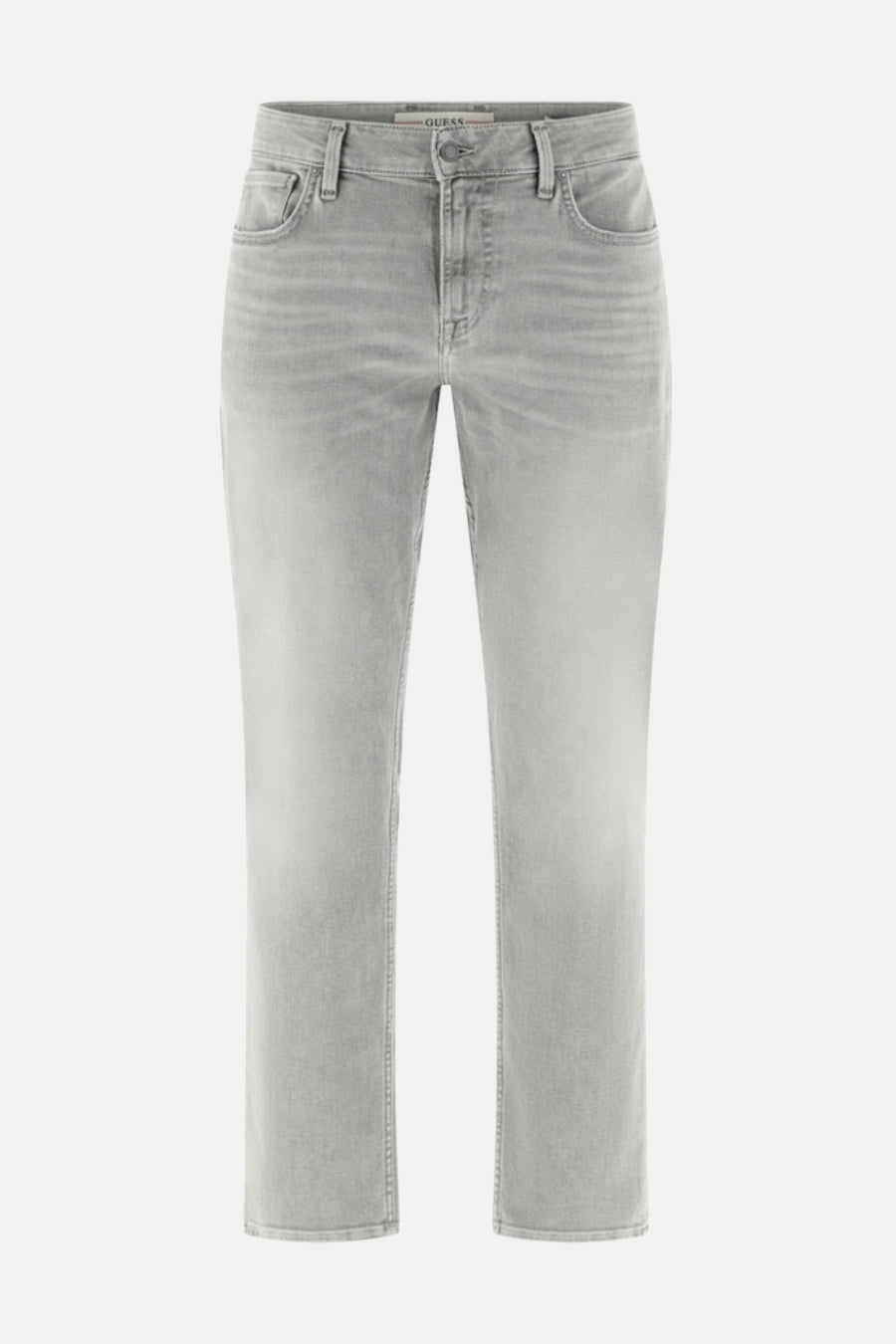 Slim fit jeans van lichtgrijs denim van Guess, effen kleur.