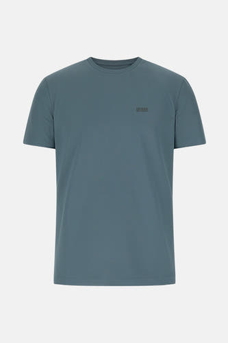 T-shirt bleu à manches courtes de Guess, avec une subtile texture.