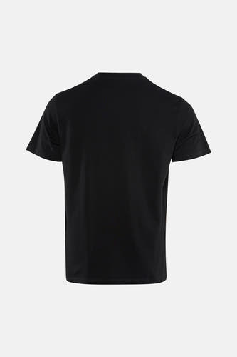 T-shirt noir Guess, design uni à manches courtes et col rond.
