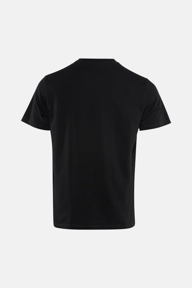 T-shirt noir Guess, design uni à manches courtes et col rond.