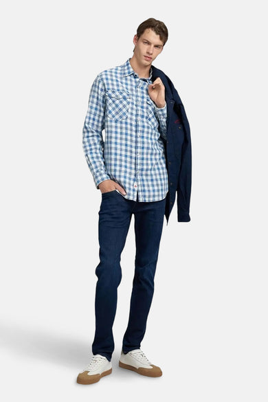 Jean slim fit bleu marine de REPLAY, d'une couleur unie et d'un aspect décontracté.