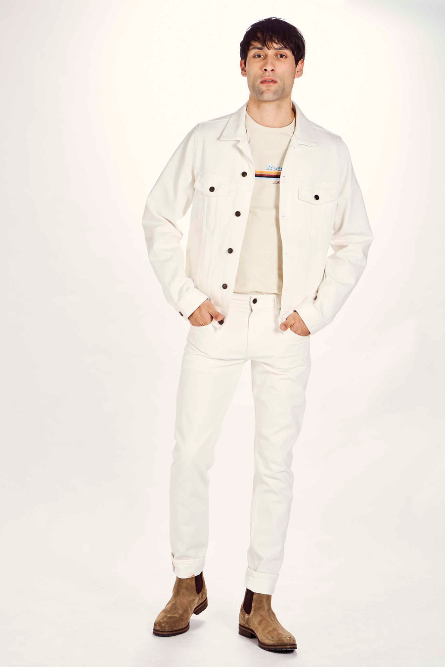 Jean &agrave; coupe droite - blanc - Le Fabuleux Marcel de Bruxelles - 2