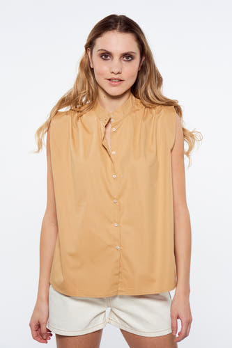 Chemise sans manches - brun