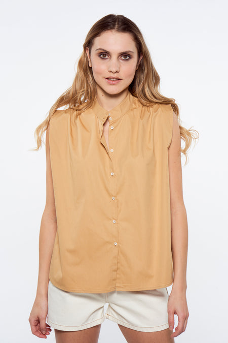 Chemise sans manches - brun