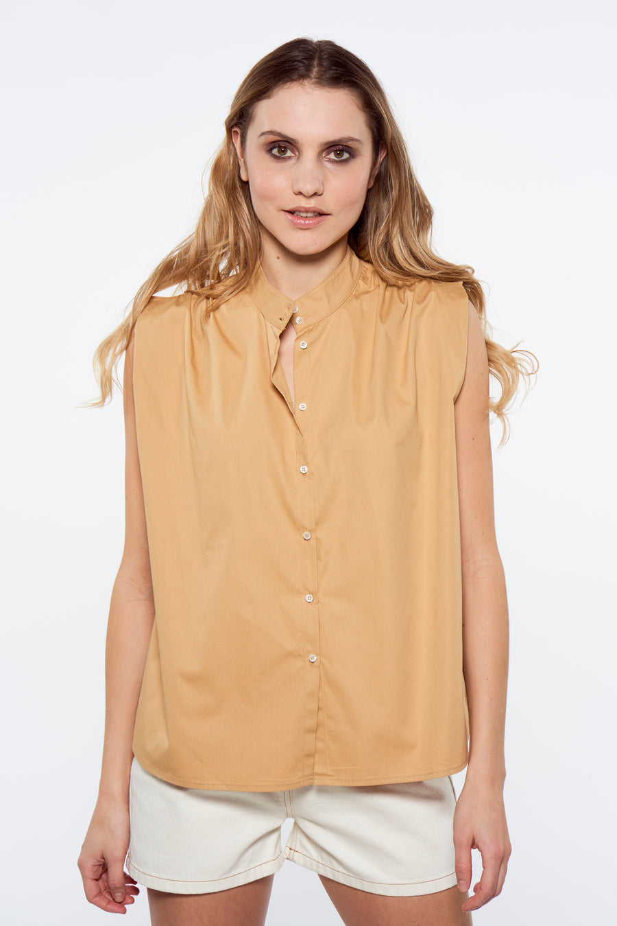 Chemise sans manches - brun