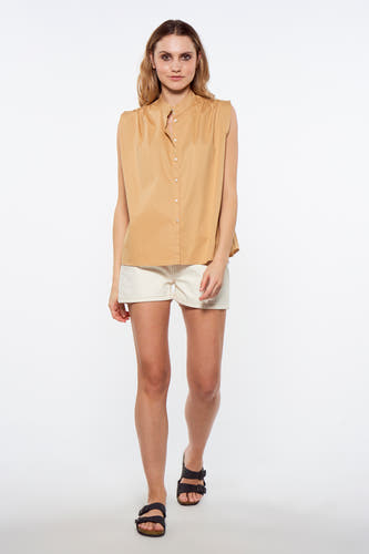Chemise sans manches - brun