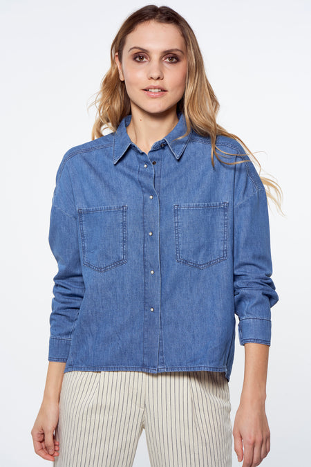 Hemd met lange mouwen - mid blue de