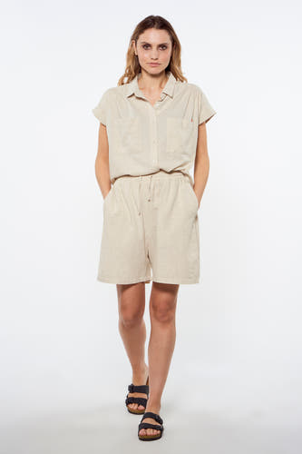Chemise &agrave; manches courtes - ecru