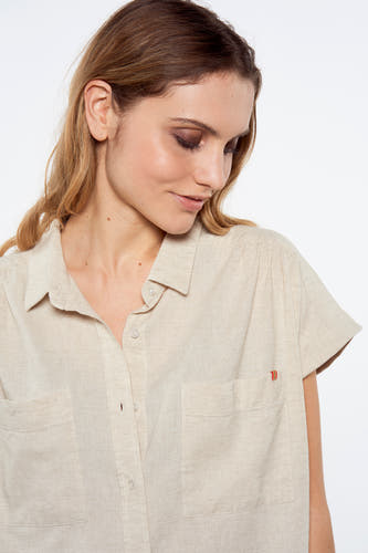 Chemise &agrave; manches courtes - ecru