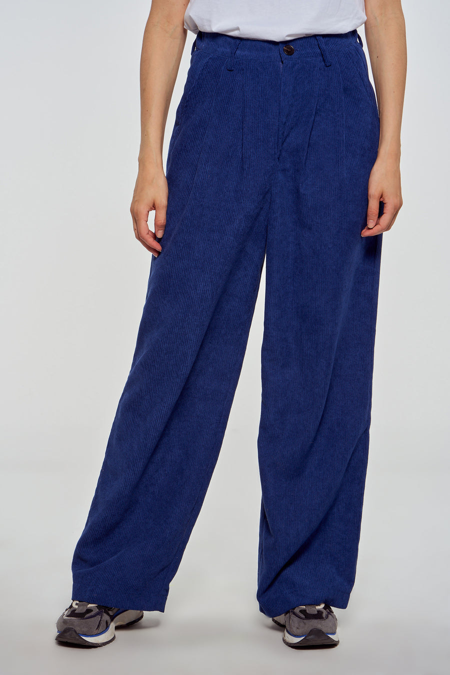 Pantalon color&eacute; - bleu