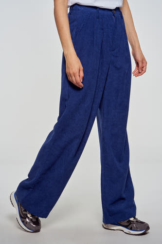 Pantalon color&eacute; - bleu