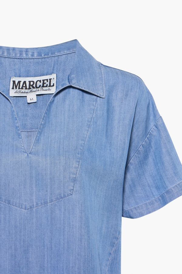 Blouse (korte mouwen) Blauw - Le Fabuleux Marcel de Bruxelles