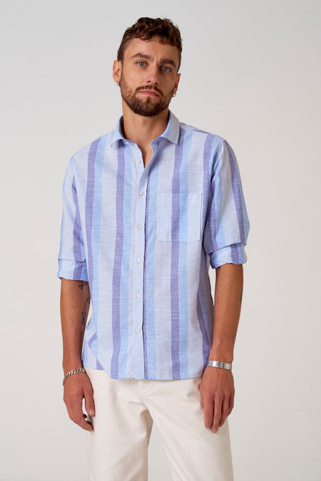 Chemise (manches longues) Bleu - Le Fabuleux Marcel de Bruxelles