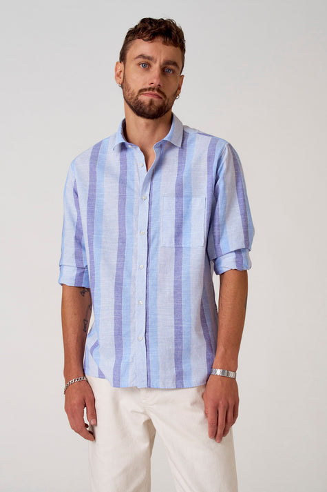 Chemise (manches longues) Bleu - Le Fabuleux Marcel de Bruxelles
