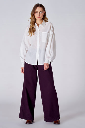 Blouse à manches longues - blanc