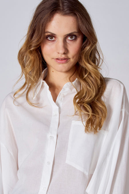 Blouse met lange mouwen - wit