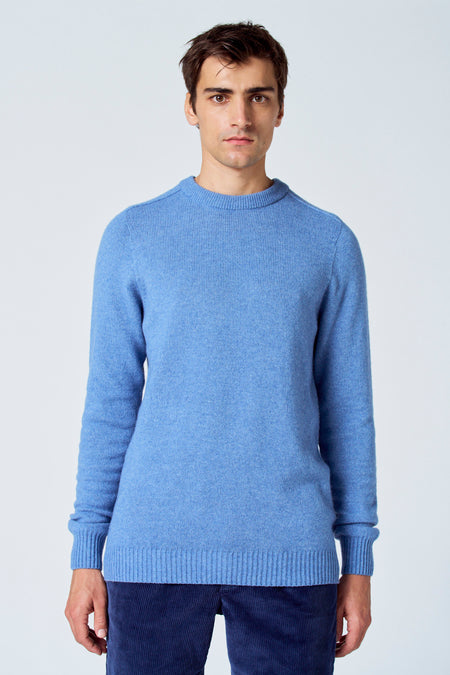 Pull met ronde hals - blauw