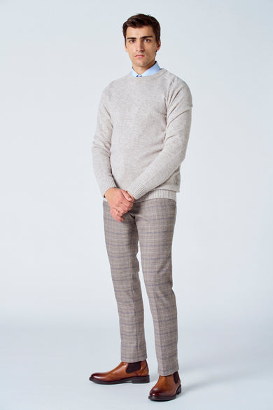 Pull met ronde hals - beige