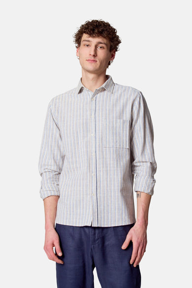 Chemise multicolore à longues manches de Le Fabuleux Marcel de Bruxelles, avec un motif rayé.