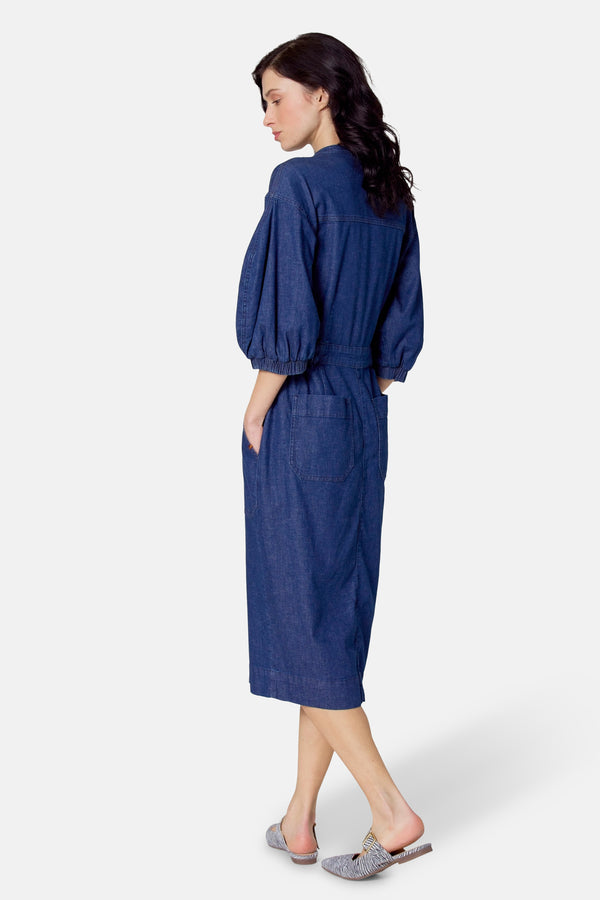 Kleedjes (korte mouwen) Dark blue denim - Le Fabuleux Marcel de Bruxelles