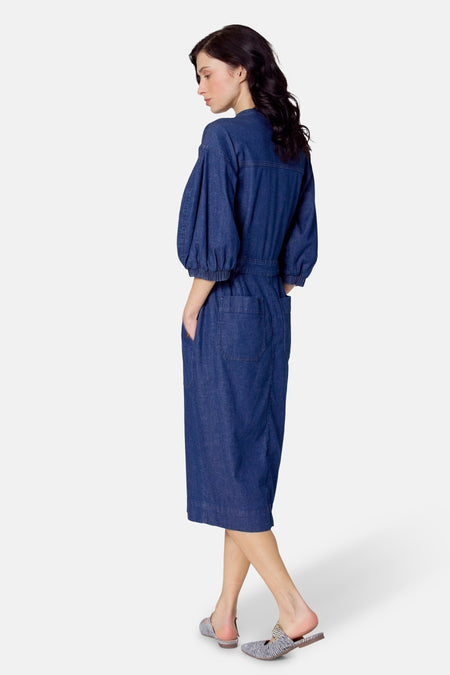 Kleedjes (korte mouwen) Dark blue denim - Le Fabuleux Marcel de Bruxelles