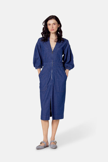 Kleedjes (korte mouwen) Dark blue denim - Le Fabuleux Marcel de Bruxelles