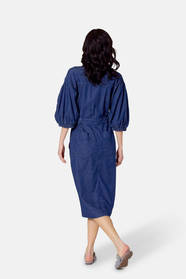 Kleedjes (korte mouwen) Dark blue denim - Le Fabuleux Marcel de Bruxelles