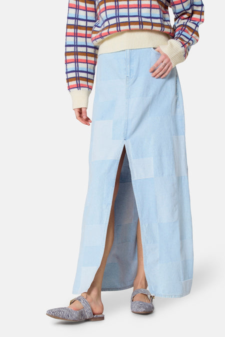 Rok (lang) Mid blue denim - Le Fabuleux Marcel de Bruxelles